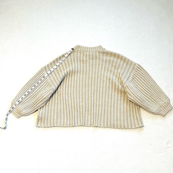 URBAN OUTFITTERS MOCK NECK BALLOON SLEEVE THICK RIBBED LIGHTWEIGHT SWEATER SzXS - Picture 9 of 9